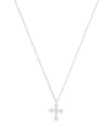 Meira T Diamond Cross Pendant Necklace In 14k White Gold, 16-18 In White