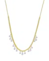 Meira T Diamond Dangle Snake Chain Collar Necklace In 14k White & Yellow Gold, 16-18 In Gold