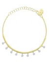 Meira T Diamond Dangle Snake Link Bracelet In 14k White & Yellow Gold In Gold