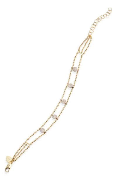 Meira T Diamond Disc Bead Chain Bracelet In Gold