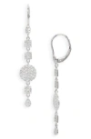 Meira T Diamond Disc Linear Drop Earrings In White