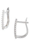 Meira T Diamond Oval Hoop Earrings In White Gold