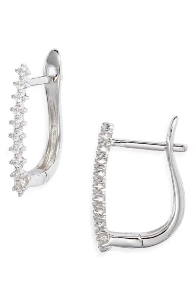 Meira T Diamond Oval Hoop Earrings In Metallic