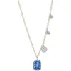 Meira T Diamond Pavé Blue Sapphire Pendant & Charms Necklace In Blue