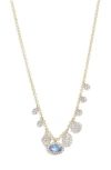 Meira T Diamond Pavé Blue Sapphire Pendant Necklae In Multi