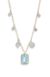 Meira T Diamond Pavé Blue Topaz Pendant & Charms Necklace In Topaz