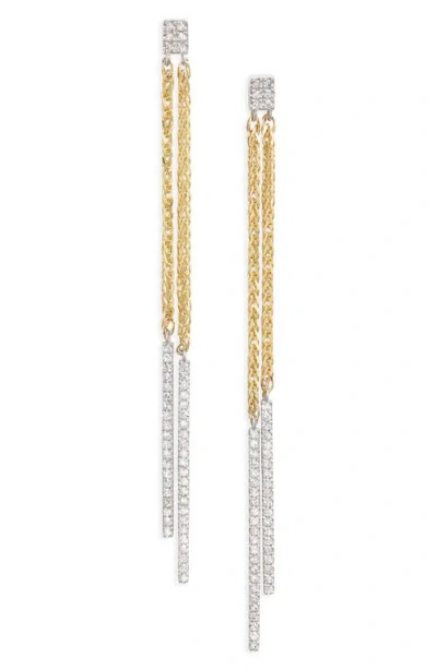Meira T Diamond Pavé Chain Drop Earrings In Gold