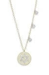Meira T Diamond Star Of David Disc Pendant Necklace In Gold