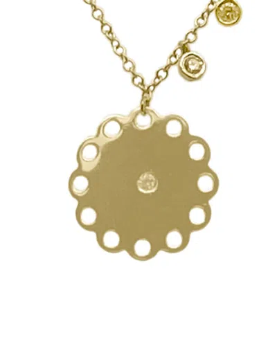 Meira T 14k Diamond Flower Necklace