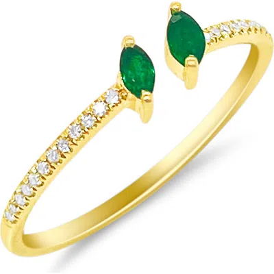 Meira T Double Emerald Diamond Pavé Ring In Gold