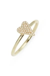 Meira T Elongated Diamond Heart Ring In Gold