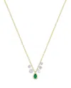 Meira T Emerald & Diamond Dangle Pendant Necklace In 14k White & Yellow Gold, 18 In Gold