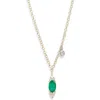 Meira T Emerald & Diamond Marquise Necklace In Yellow