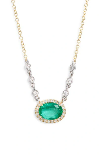 Meira T Emerald Pendant Necklace In Yellow