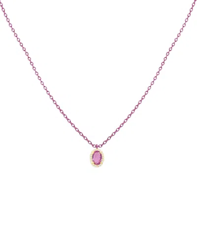 Meira T Gold-plated & Pink Rhodium-plated Silver Pink Sapphire & Diamond Pendant Necklace, 16-18 In Red