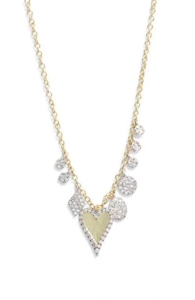 Meira T Heart Charm Necklace In Yellow