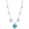 Meira T Heart Charm Necklace In Yellow