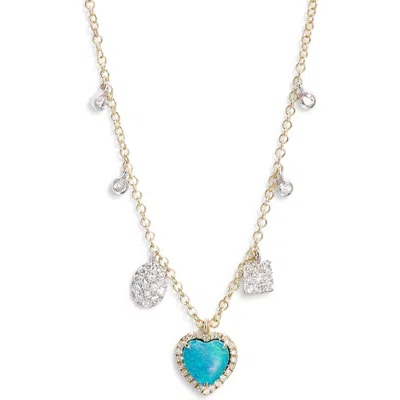 Meira T Heart Charm Necklace In Yellow