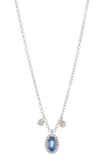Meira T Kyanite Sapphire & Diamond Pendant Necklace In Metallic