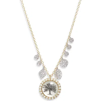 Meira T Lithograph & Diamond Two-tone Pendant Shaker Necklace In Pink