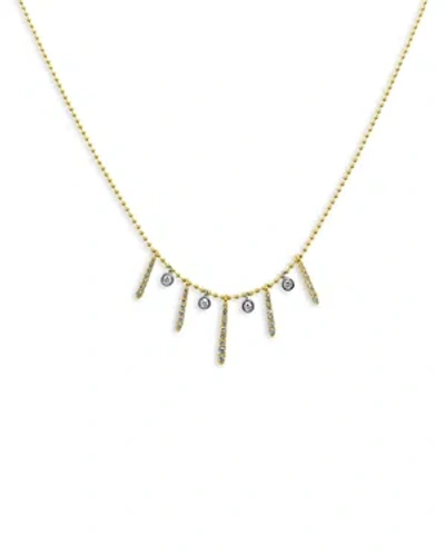 Meira T Metro T 14k Yellow & White Gold Diamond Bar Necklace, 18 In Gold/white