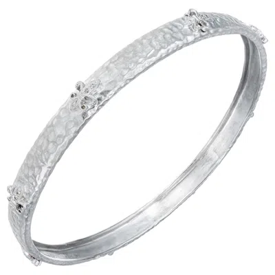 Pre-owned Meira T Miera T .8 Carat Diamond White Gold Slip On Bangle Bracelet