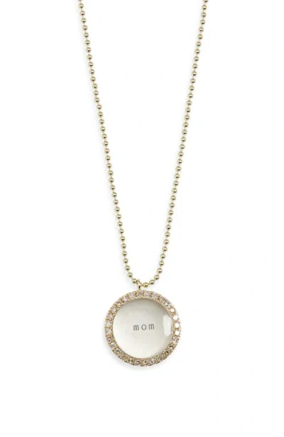 Meira T Mom Diamond Halo Pendant Necklace In Yellow