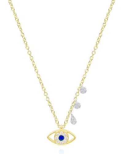 MEIRA T MEIRA T 14K 0.13 CT. TW. DIAMOND & BLUE SAPPHIRE STACKABLE NECKLACE