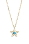 Meira T Opal Accent Flower Pendant Necklace In Gold