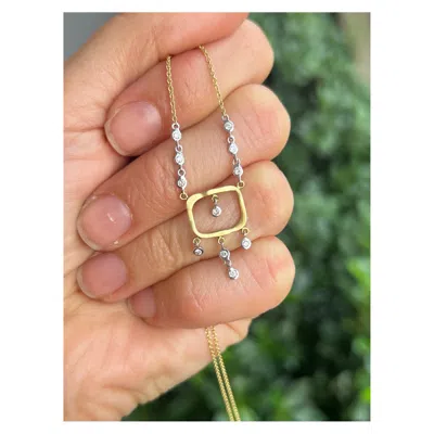 Pre-owned Meira T Organic Yellow Gold And Diamond Necklace