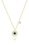 Meira T Pavé Diamond Evil Eye Pendant Necklace In Gold