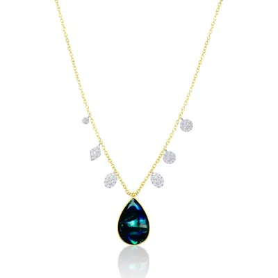 Meira T Pear Cut Shell Pendant Necklace In Gold