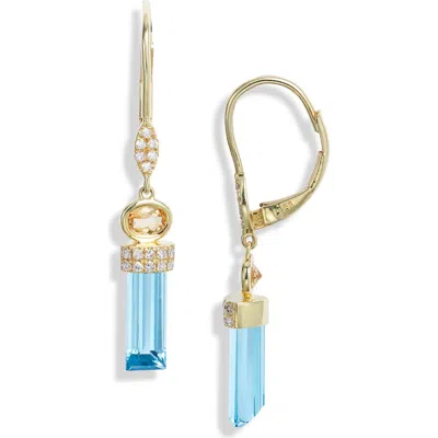 Meira T Sapphire & Diamond Lever-back Earrings In Red