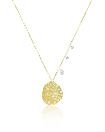 Meira T Sterling Silver & 14k Yellow Gold-plated Diamond Nugget Pendant Necklace, 16-18