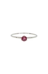 Meira T Stone & Diamond Ring In White Gold/ Ruby
