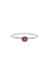 Meira T Stone & Diamond Ring In White Gold/ruby