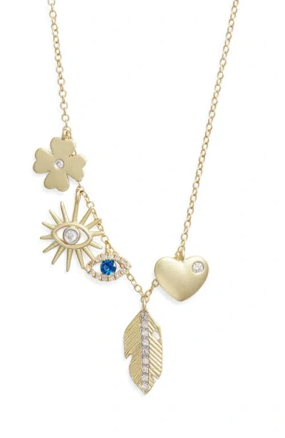 Meira T Symbol Charm Necklace In Yellow