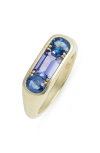 Meira T Tanzanite & Blue Sapphire Signet Ring In Blue