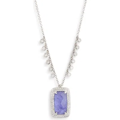 Meira T Tanzanite Morganite & Diamond Pendant Necklace