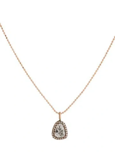 Pre-owned Meira T Tourmalinated Quartz & Diamond Pendant Necklace, 16" In Multi