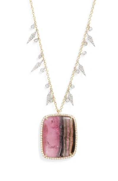 Meira T Tourmaline & Diamond Necklace In Yellow