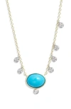 Meira T Turquoise & Diamond Pavé Charms Pendant Necklace In Turquoise