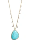 Meira T 14k White & Yellow Gold Turquoise & Diamond Dangle Pendant Necklace, 18-20 In Yellow