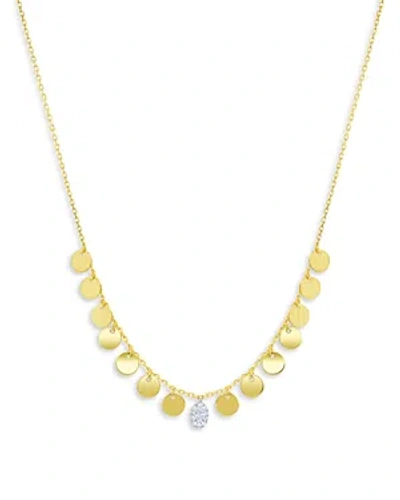 Meira T Two Tone Gold Disk & Diamond Charm Necklace, 18