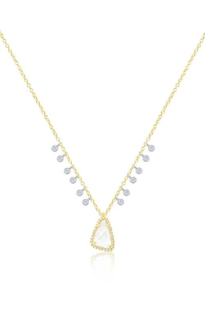 Meira T White Topaz Pendant Necklace In Gold