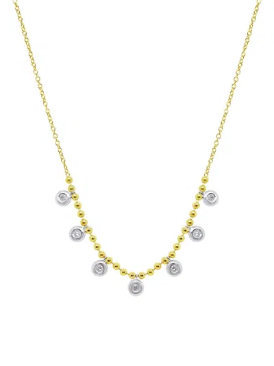 Meira T Women's 14k Two Tone Gold & 0.17 Tcw Diamond Ball Chain Necklace/18"