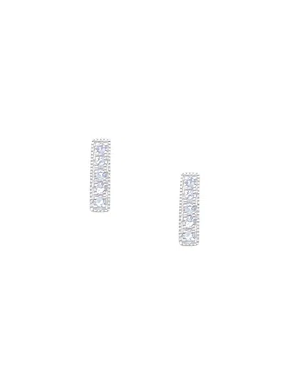 Meira T Women's 14k White Gold & 0.04 Tcw Diamond Bar Stud Earrings
