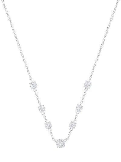 Meira T Women's 14k White Gold & 0.19 Tcw Diamond Necklace In Animal Print