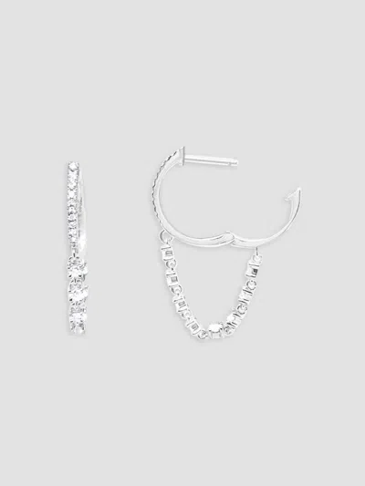 Meira T Women's 14k White Gold & 0.38 Tcw Diamond Chain Drop Earrings In Metallic