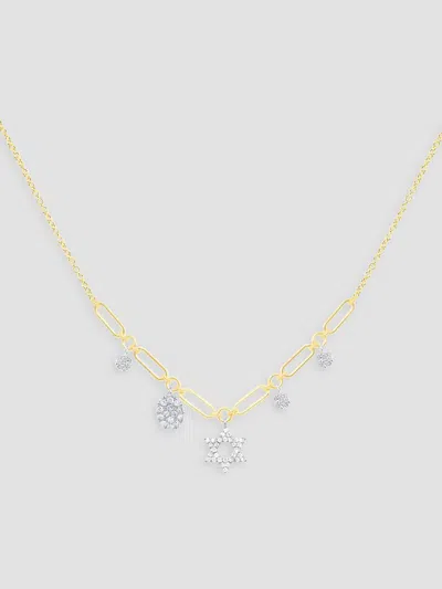 Meira T Women's 14k Yellow Gold & 0.15 Tcw Diamond Star Of David Charm Necklace